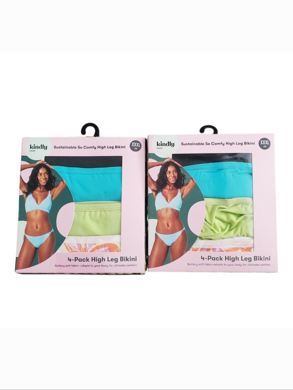 (2) Kindly 4-Pack High Leg Bikini Underwear